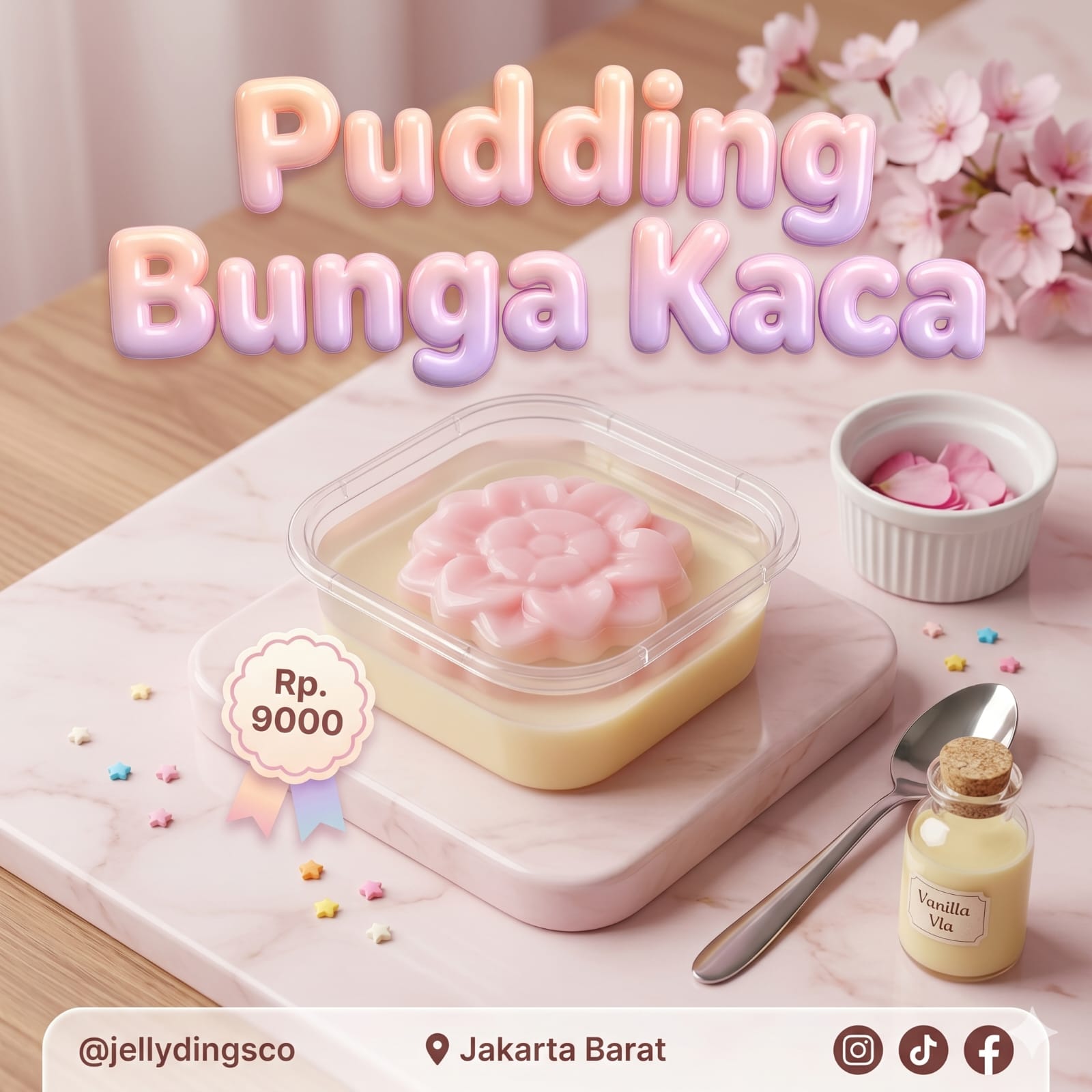 Bunga Raya Pudding Powder Jellydings Co – Homemade Pudding Susu Lembut & Creamy